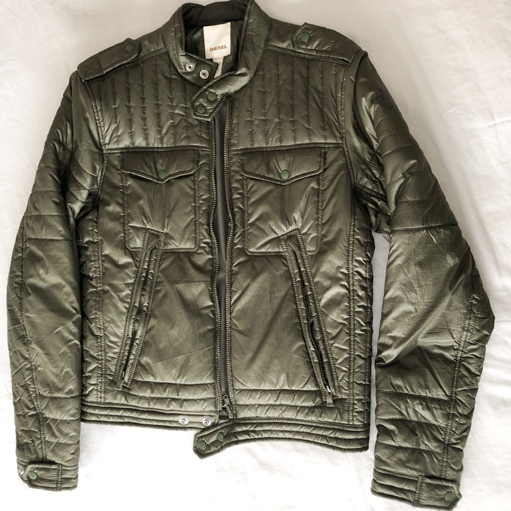 Men’s L Olive Green DIESEL Bomber Jacket - NEW